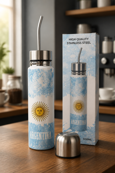 termo mate listo 500 ml , diseño argentina