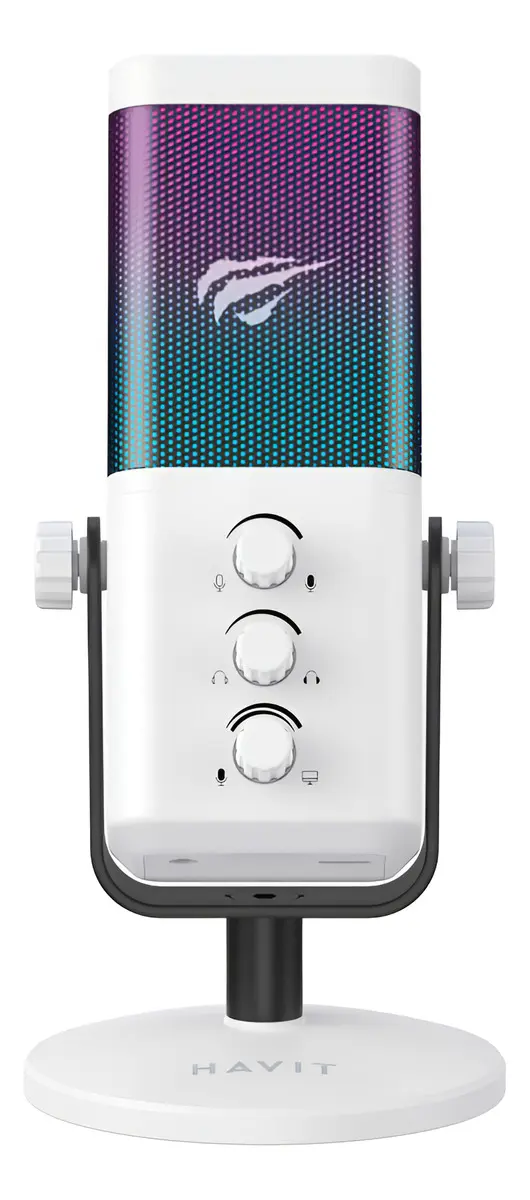 microfonogamer havit profesional , con luz