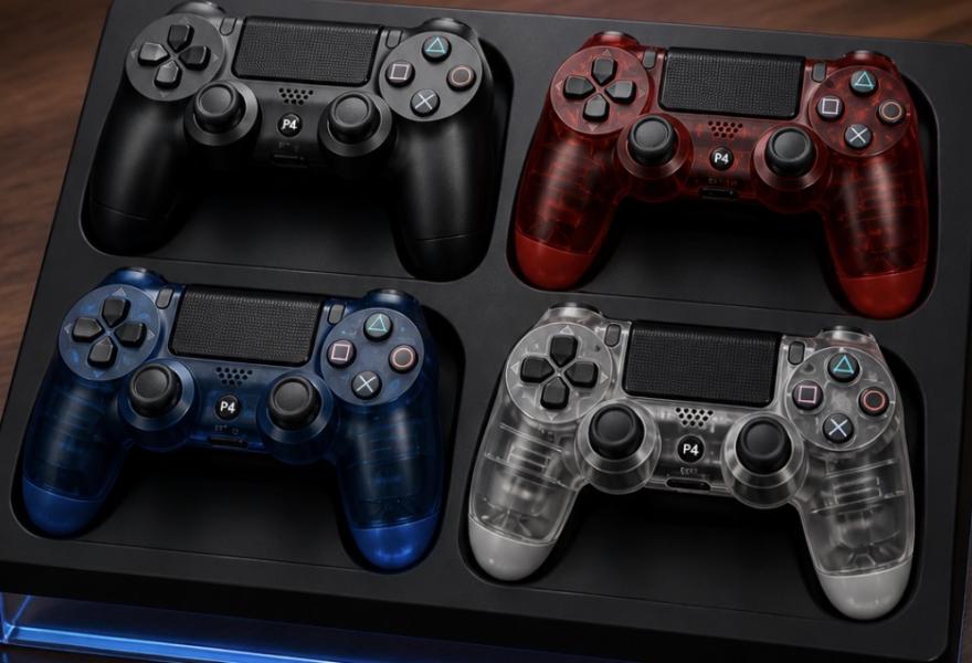 joystick ps4 , caja sony , transparente